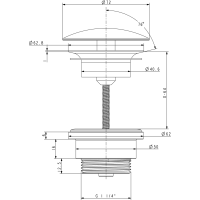 Silfra Umývadlová výpusť 5/4“, neuzatvárateľná, veľká krytka, hr.5-55mm, zlato mat UD52596P
