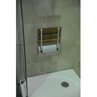 Aqualine Sklopné sedátko do sprchového kúta 32x32, 5cm, bambus AE236