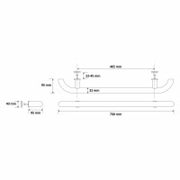 Sapho HANDICAP dverné madlo 700mm, biela XH574W
