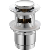 Aqualine Umývadlová výpusť 5/4“, click-clack, malá zátka, hr.30-45mm, chróm TF8001