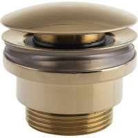 Silfra Umývadlová výpusť 5/4“, tichý click-clack, veľká zátka, hr.5-55mm, zlato UD425S56P
