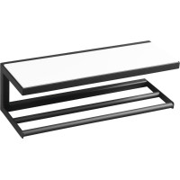 Sapho SKA nástenná polica 450x140x160mm, čierna mat s bielou MDF doskou SKA401