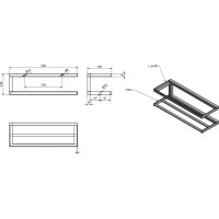 Sapho SKA nástenná polica 450x140x160mm, biela mat s bielou MDF doskou SKA411