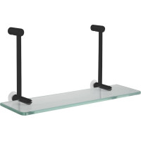 Sapho Závesná sklenená polička na sprchovú zástenu 400x180x125mm, čierna mat 1301-15B