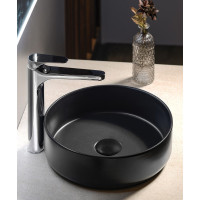 Sapho Umývadlová výpusť 5/4“, click-clack, keramická zátka, hr.10-50 mm, čierna mat AR901