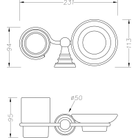 Sapho DIAMOND mydlenka, mliečne sklo, bronz 1318-04