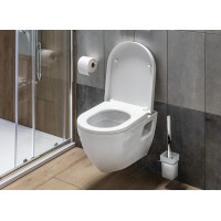 Aqualine APOLLO WC kefa závesná, mliečne sklo, chróm 1416-08