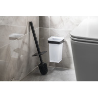 Gedy SAMOA WC kefa závesná, mliečne sklo, čierna mat A83314