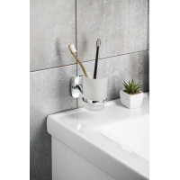 Aqualine RUMBA pohár, mliečne sklo, chróm RB104