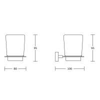 Aqualine APOLLO pohár, mliečne sklo, chróm 1416-04