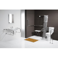 Sapho HANDICAP oporné madlo ĽAVÉ 800x850mm, nerez lesk XH526