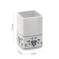 Gedy CIXI pohár na postavenie, porcelán, biela/modrá CX9889
