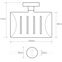 Sapho X-ROUND mydlenka obdĺžniková s otvormi, chróm XR804