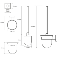 Sapho X-SQUARE WC kefa závesná, mliečne sklo, chróm XQ301