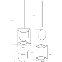 Sapho X-ROUND E WC kefa na postavenie, mliečne sklo, chróm XR302