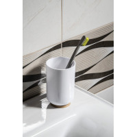 Aqualine SNOW pohár na postavenie, biela/bambus 7579