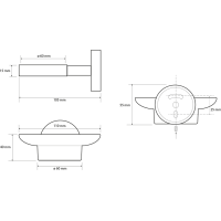 Sapho X-ROUND mydlenka, mliečne sklo, chróm XR803
