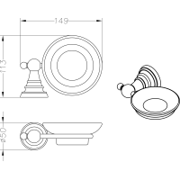 Sapho DIAMOND mydlenka, mliečne sklo, bronz 1318-02