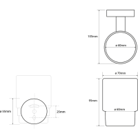 Sapho X-ROUND pohár, mliečne sklo, chróm XR903