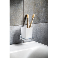 Aqualine APOLLO pohár, mliečne sklo, chróm 1416-04