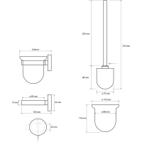 Sapho X-STEEL WC kefa závesná, mliečne sklo, nerez mat XS301