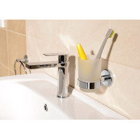 Aqualine SAMBA pohár, mliečne sklo, chróm SB104