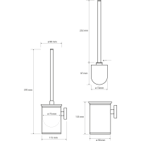 Sapho X-STEEL WC kefa závesná, nerez mat XS305