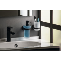 Sapho X-ROUND BLACK dávkovač mydla 230ml, mliečne sklo, čierna mat XR101B