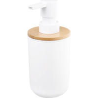 Aqualine SNOW dávkovač mydla na postavenie 350ml, biela/bambus 7578