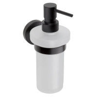 Sapho X-ROUND BLACK dávkovač mydla 230ml, mliečne sklo, čierna mat XR101B