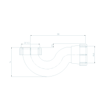 Aqualine Sifón s prevlečnou matkou 6/4", výška 74mm WJ607