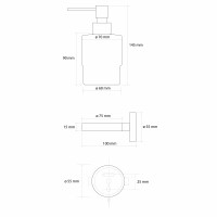 Sapho X-ROUND GOLD dávkovač mydla 200ml, mliečne sklo, zlato mat XR103GB