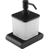 Sapho FLORI dávkovač mydla, 300 ml, mliečne sklo, čierna mat RF019/15