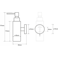 Sapho X-ROUND dávkovač mydla 150ml, chróm XR104