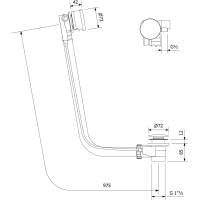 Polysan Vaňová súprava s napúšťaním, bovden, dĺžka 975mm, zátka 72mm, zlato mat 71686GB