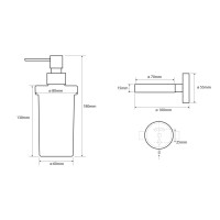 Sapho X-ROUND dávkovač mydla 230ml, mliečne sklo, chróm XR101