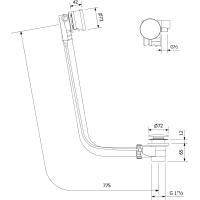 Polysan Vaňová súprava s napúšťaním, bovden, dĺžka 775mm, zátka 72mm, zlato mat 71685GB