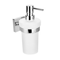 Sapho X-SQUARE dávkovač mydla 230ml, mliečne sklo, chróm XQ100