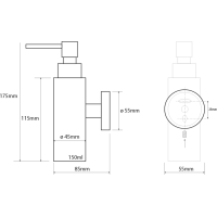 Sapho X-STEEL dávkovač mydla 150ml, nerez mat XS100