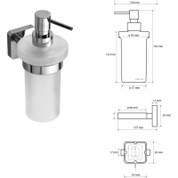 Sapho INSIA dávkovač mydla 230ml, mliečne sklo, chróm IS019