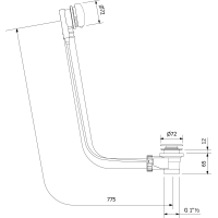 Polysan Vaňová súprava s bovdenom, dĺžka 775mm, zátka 72mm, zlato 71681G