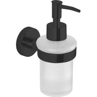 Aqualine SAMBA dávkovač mydla 150ml, mliečne sklo, čierna mat SB219