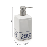 Gedy CIXI dávkovač mydla na postavenie, porcelán, biela/modrá CX8189