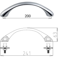 Polysan SYMMETRIC madlo do vane 240mm, chróm 250420