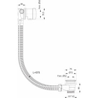Polysan Vaňová súprava s napúšťaním, bovden, dĺžka 575mm, zátka 72mm, zlato 71684G