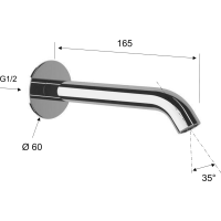 Sapho Nástenná výtoková hubica, guľatá, 165mm, zlato BO517
