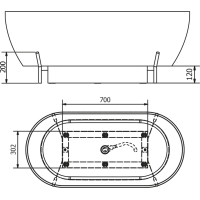 Polysan REDUTA konštrukcia pre vaňu 171x81cm, čierna mat 72820B