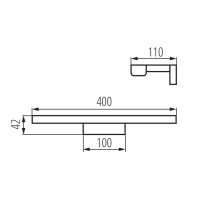 KANLUX ASTEN LED svietidlo 8W, 400x42x110mm, chróm 26680