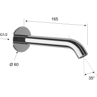 Sapho Nástenná výtoková hubica, guľatá, 165mm, čierna mat BO515