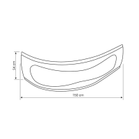 Aqualine CIDLINA 150 čelný panel, vrátane montážnej sady, výška 54cm, ľavý/pravý G3620